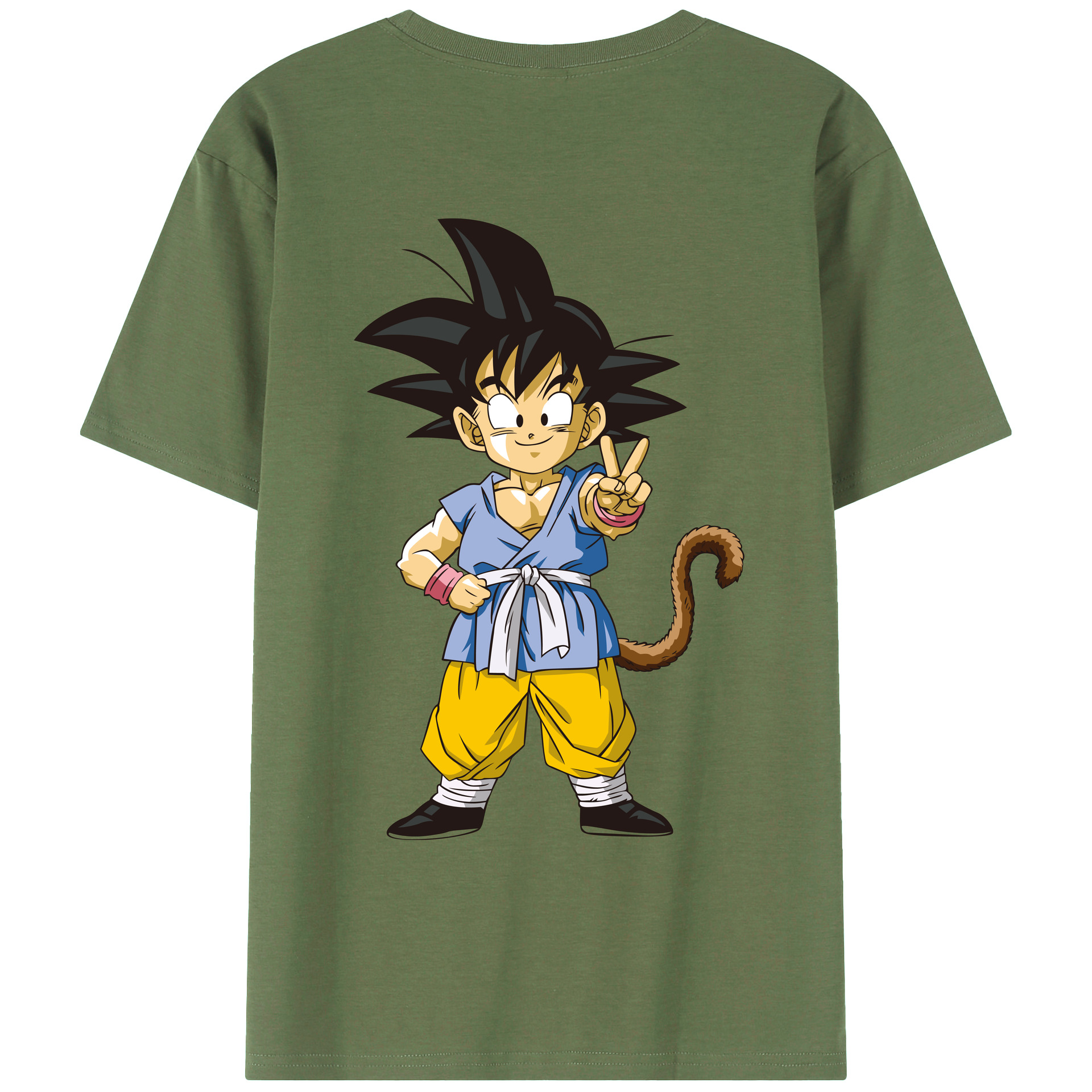 （画像用） ドラゴンボール 孫悟空（そん ごくう）Son Goku カカロット DRAGON BALL Kakarotto 綿100％ メンズ半袖Tシャツ（バックプリント） 通気性